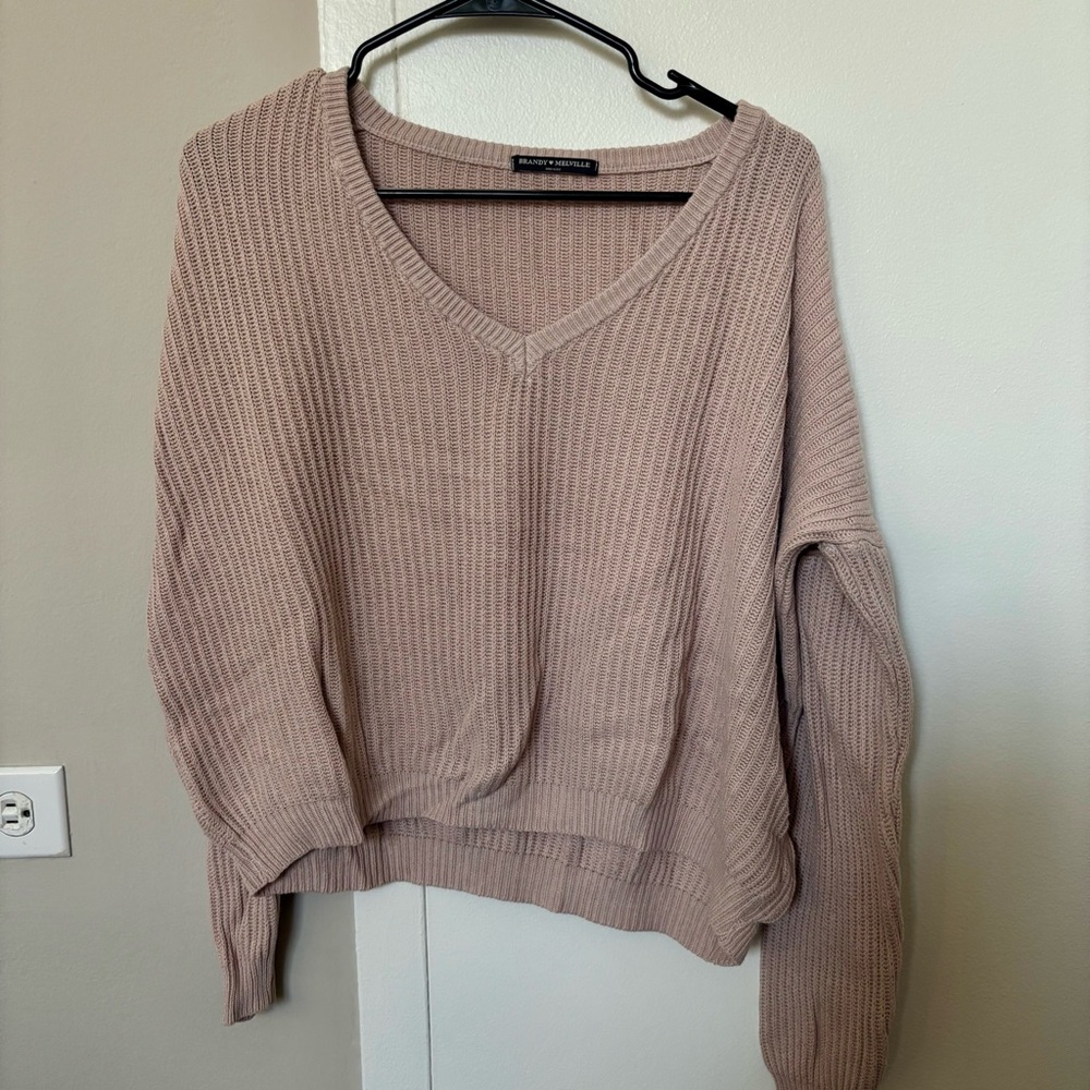 Brandy Melville Rose Cable Knit Sweater | Size Small | Good Condition